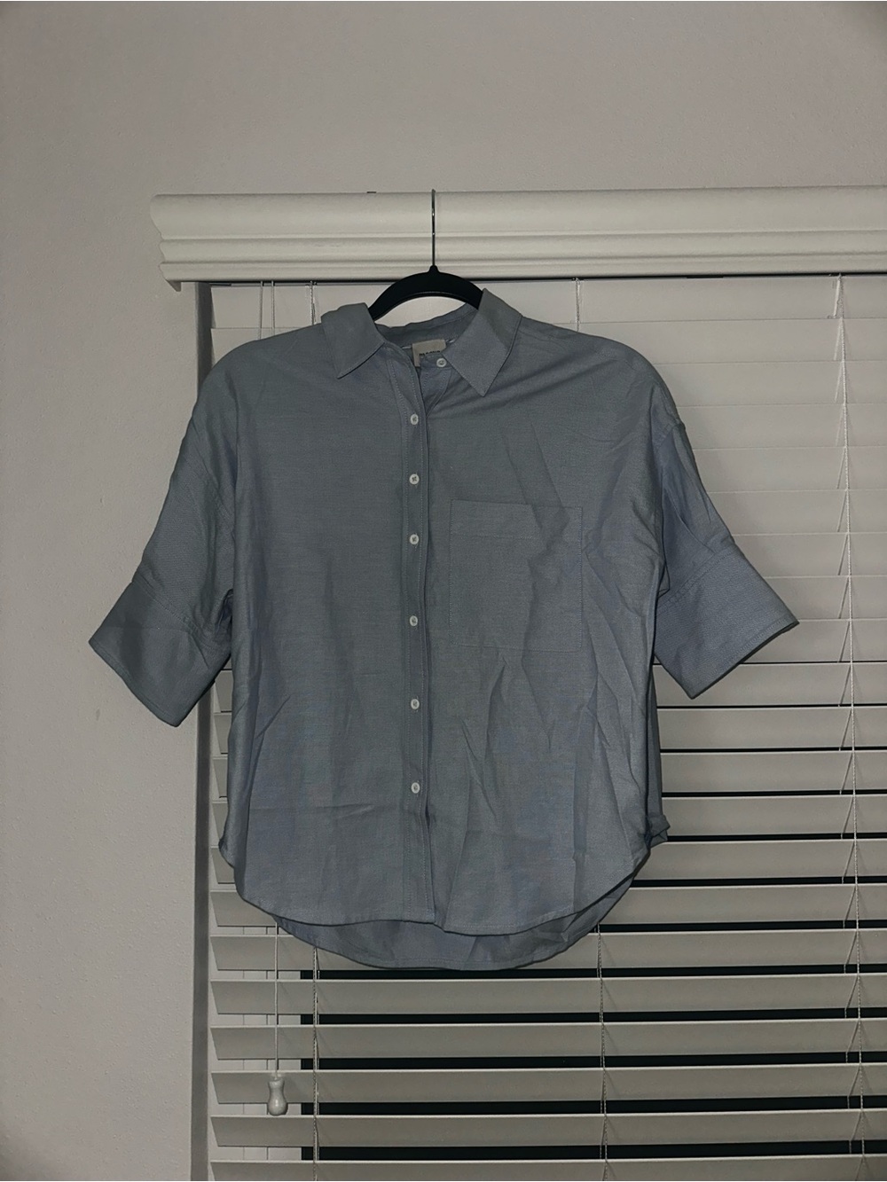 Pilcro Pale Blue Short-Sleeve Button-Down Shirt